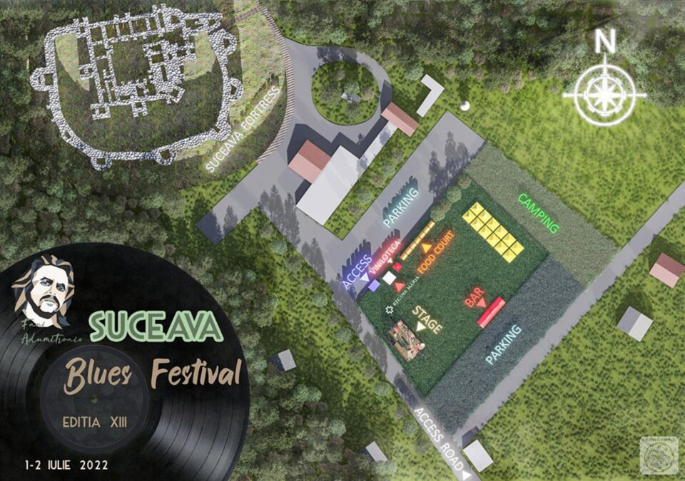 Organizare în teren pentru Suceava Blues Festival, pe platoul Cetății de Scaun