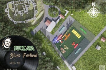Organizare în teren pentru Suceava Blues Festival, pe platoul Cetății de Scaun