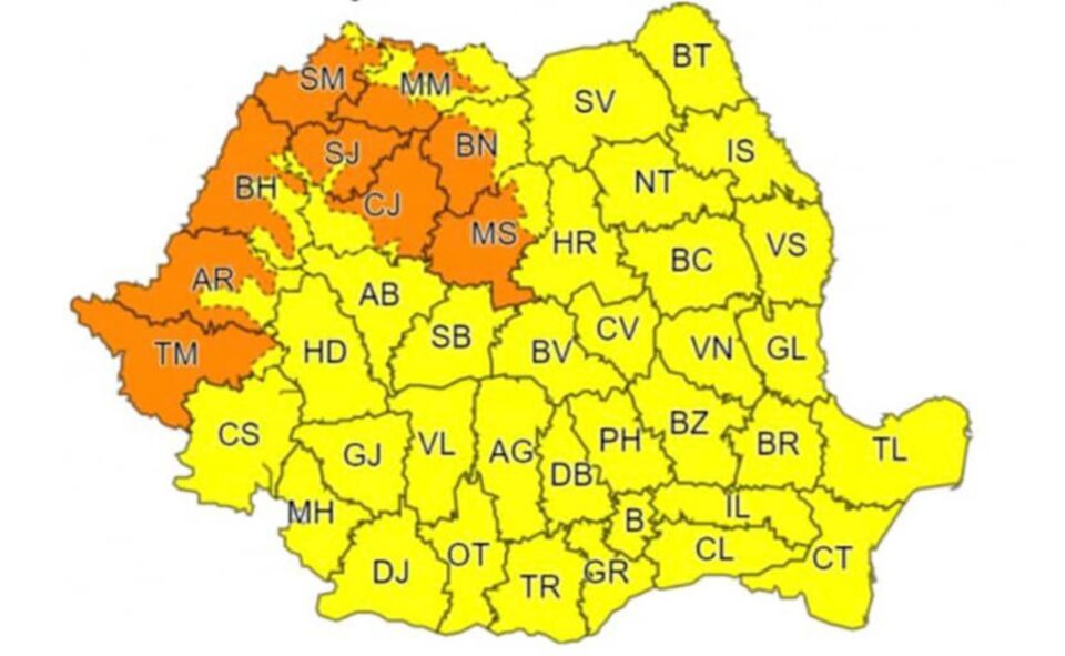 Cod Galben de căldură pentru următoarele trei zile