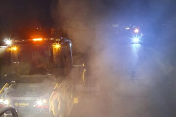 Asfaltare seara și pe timp de noapte, pe DN 17