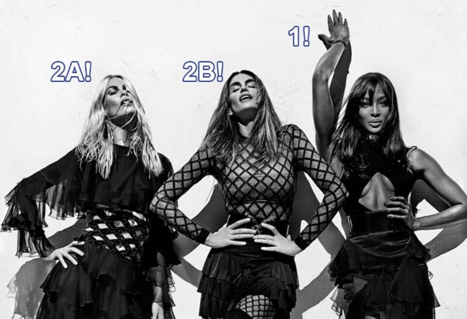 Limbajul nonverbal la Naomi Campbell, Claudia Schiffer și Cindy Crawford (II)