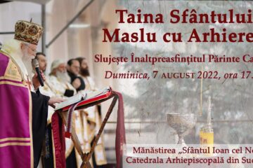 Taina Sfântului Maslu de obște, la Mănăstirea „Sfântul Ioan cel Nou”