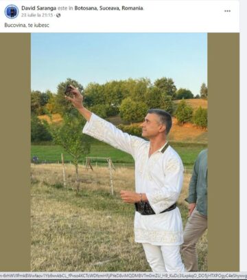 Captură de pe pagina de facebook a ambasadorului