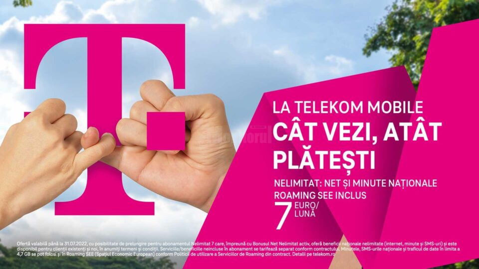 La Telekom Mobile, CÂT VEZI, ATÂT PLĂTEȘTI, cu o singură condiție: NELIMITAT se referă doar la beneficii, nu și la preț.