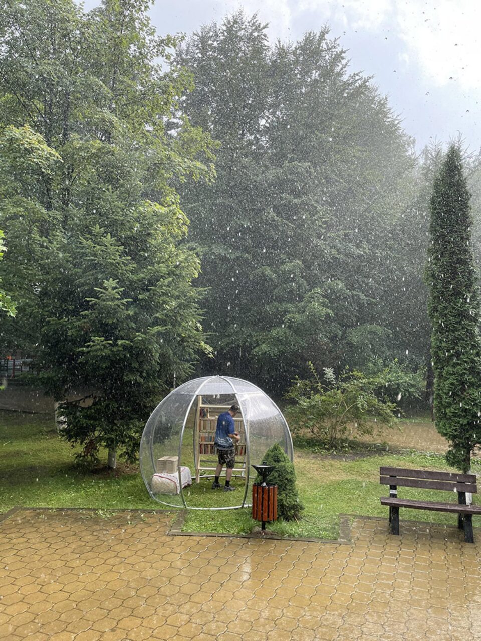 În parcul central din Vatra Dornei a fost montat un igloo de lectură, pentru iubitorii de carte În parcul central din Vatra Dornei a fost montat un igloo de lectură, pentru iubitorii de carte