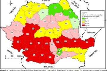 Harta studiu îmbătrânire demografică - sursa www.libertatea.ro