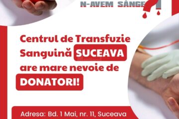 Centrul Județean de Transfuzie Sanguină face un apel în rândul sucevenilor de a dona sânge și pe perioada verii