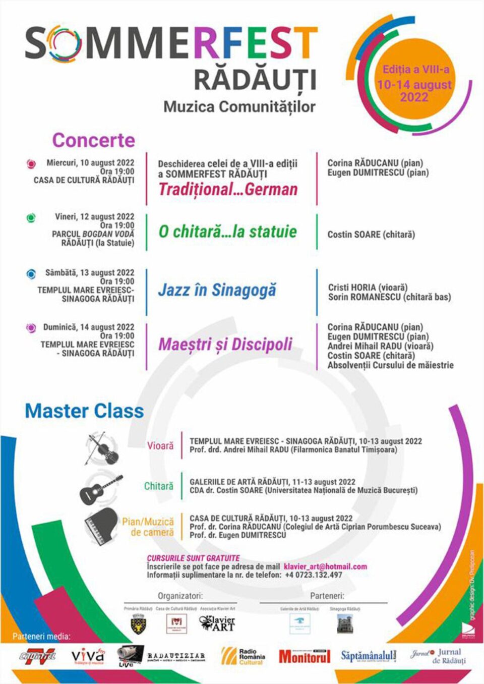Festivalul „Sommerfest - Muzica comunităților”, în această săptămână la Rădăuți
