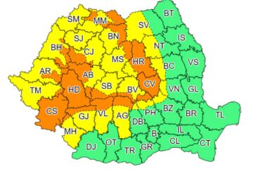 Avertizări meteo valabile în intervalul 8 - 10 august 2022