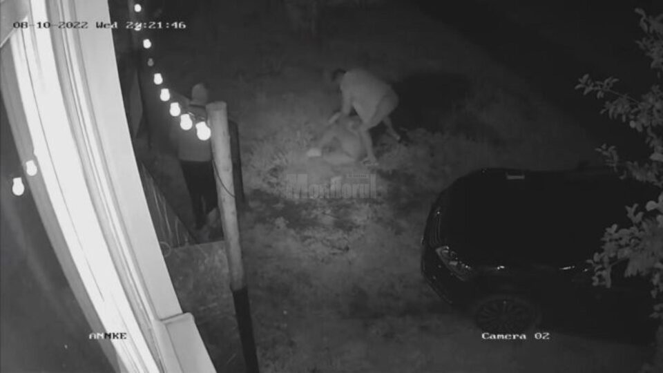 Captura de pe filmul in care femeia este batuta