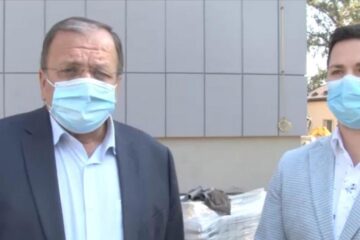 Gheorghe Flutur și managerul Spitalului Județean, dr. Alexandru Calancea