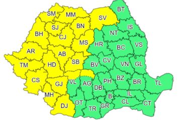Val de căldură și cod galben furtuni, luni și marți