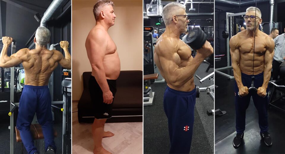A slăbit aproape 70 de kilograme și a ajuns la 52 de ani Campion Național de Culturism