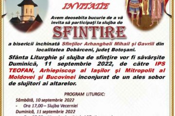 Mitropolitul Moldovei și Bucovinei, ÎPS Teofan, va sfinți duminică o biserică din localitatea Dobârceni