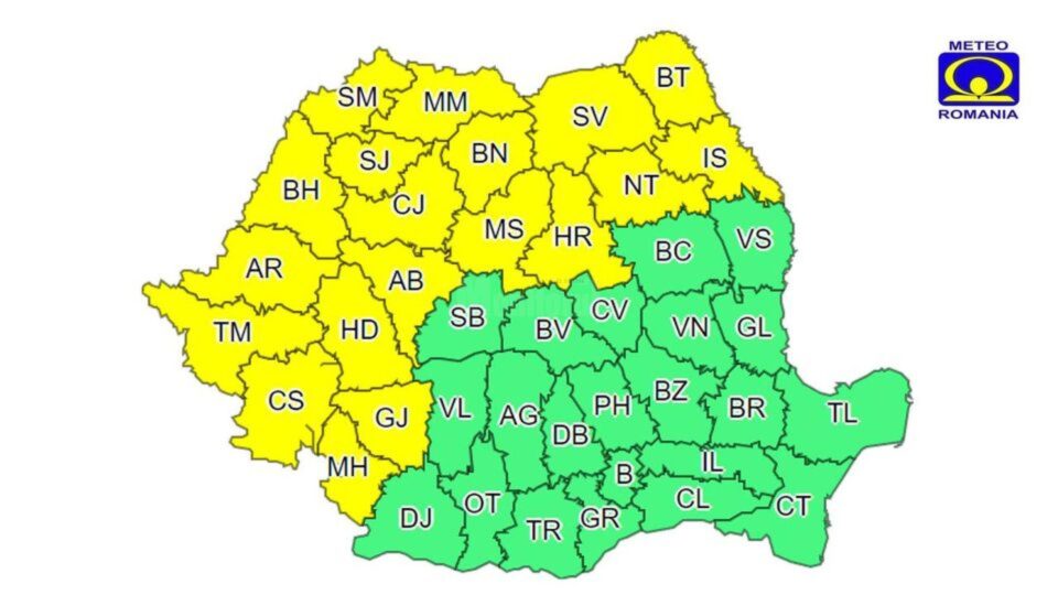 Întreg județul Suceava este sub Cod Galben de ploi