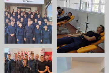 Peste 50 de elevi jandarmi au donat sânge pentru tatăl unui coleg