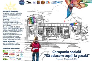 Ghiozdane pentru elevii din medii defavorizate, în cadrul Campaniei „Să aducem copiii la școală”