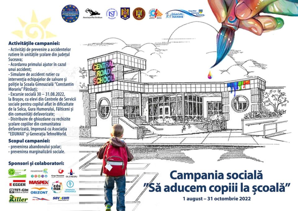 Ghiozdane pentru elevii din medii defavorizate, în cadrul Campaniei „Să aducem copiii la școală” Ghiozdane pentru elevii din medii defavorizate, în cadrul Campaniei „Să aducem copiii la școală”