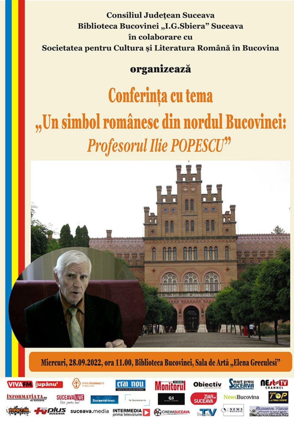 Conferința „Un simbol românesc din nordul Bucovinei: profesorul Ilie Popescu”, la Biblioteca Bucovinei Conferința „Un simbol românesc din nordul Bucovinei: profesorul Ilie Popescu”, la Biblioteca Bucovinei