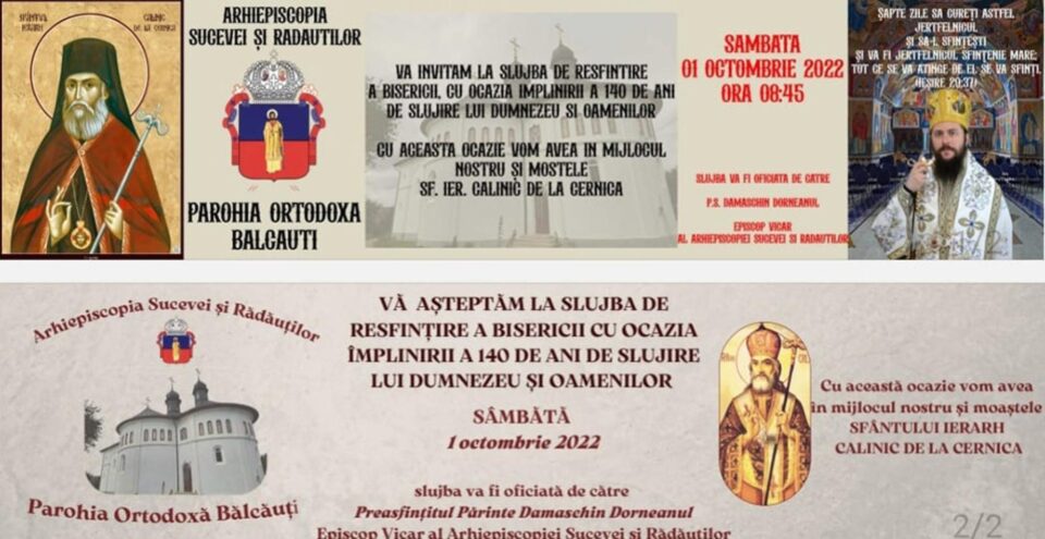 Enoriașii parohiei Bălcăuți așteaptă hramul și resfințirea Bisericii