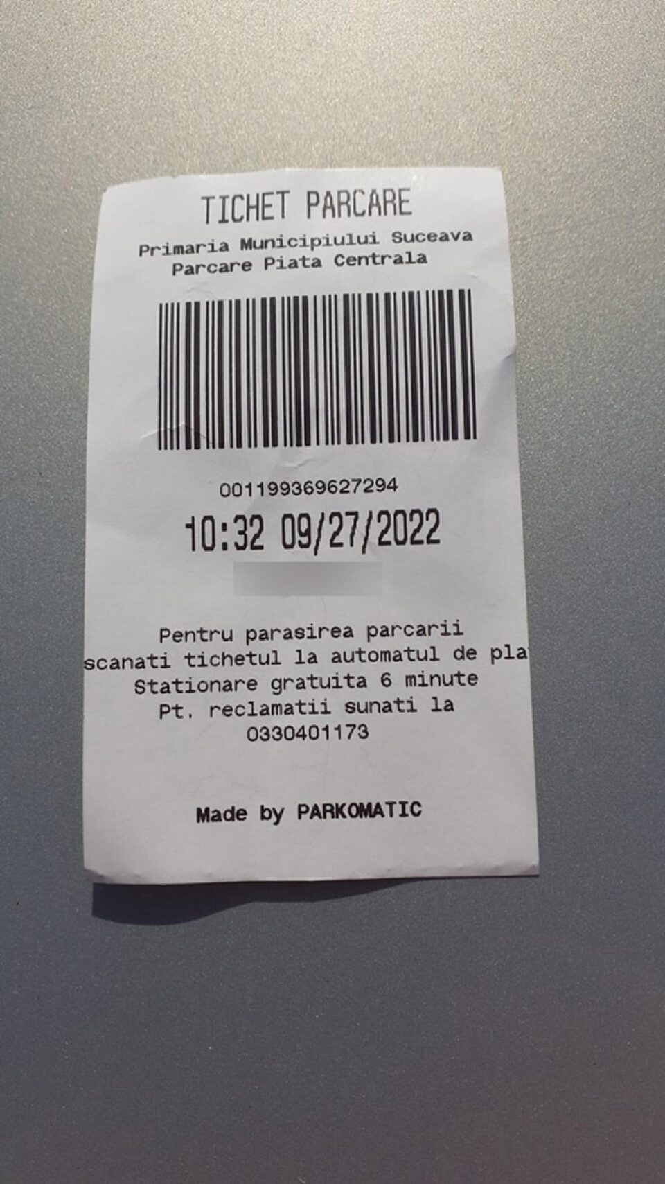 Tichetul de parcare