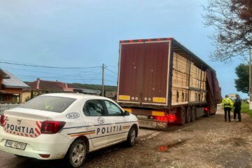 Autotrenul cu cherestea oprit la Vadu Moldovei Foto Daniel Bodnar
