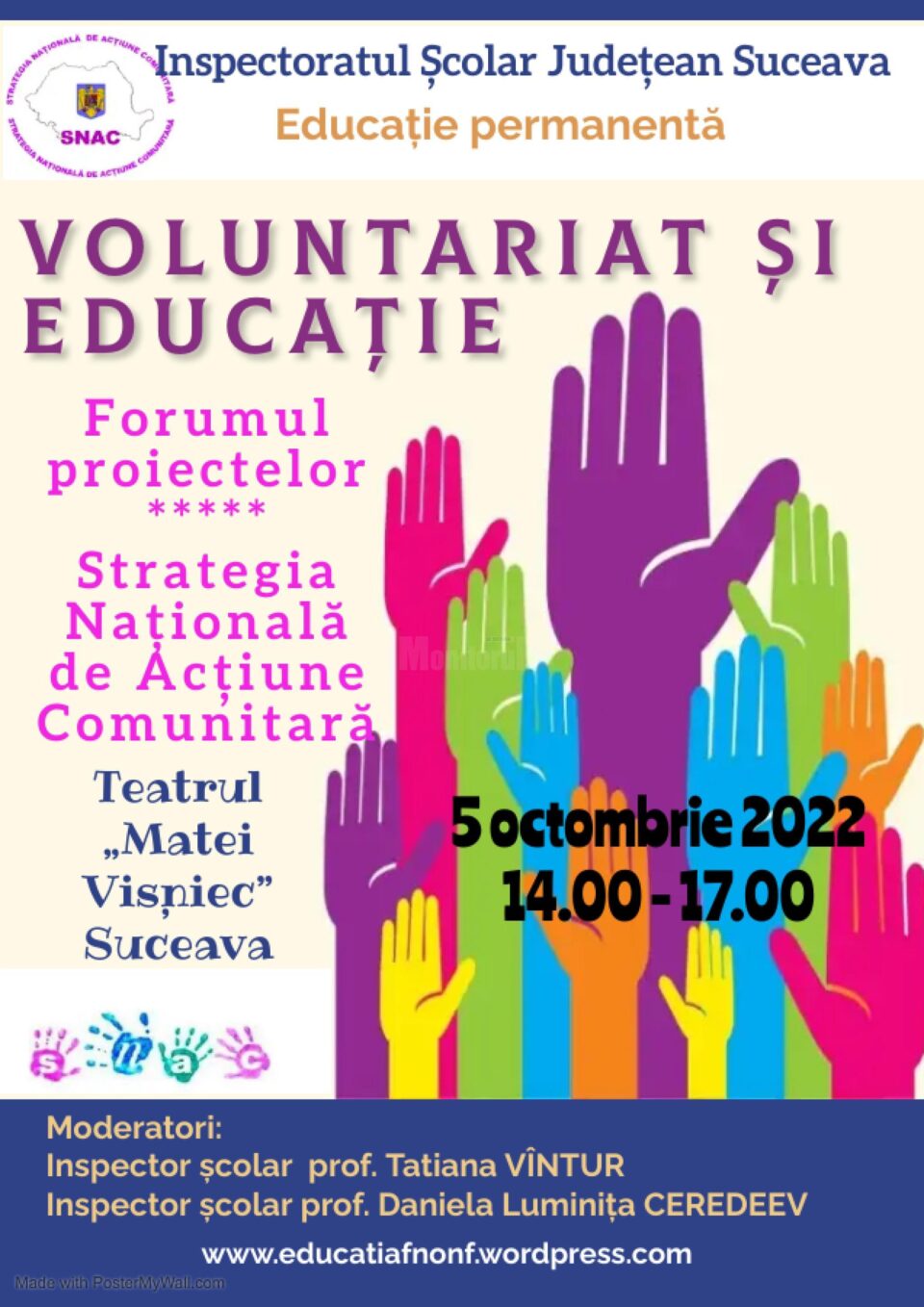 „Voluntariat și educație”, forumul proiectelor educaționale, la Teatrul „Matei Vișniec” Suceava