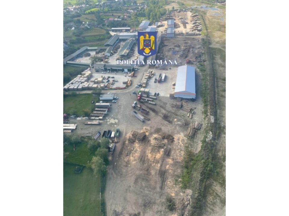 Imagini din elicopter cu depozite de lemn vizate de ancheta