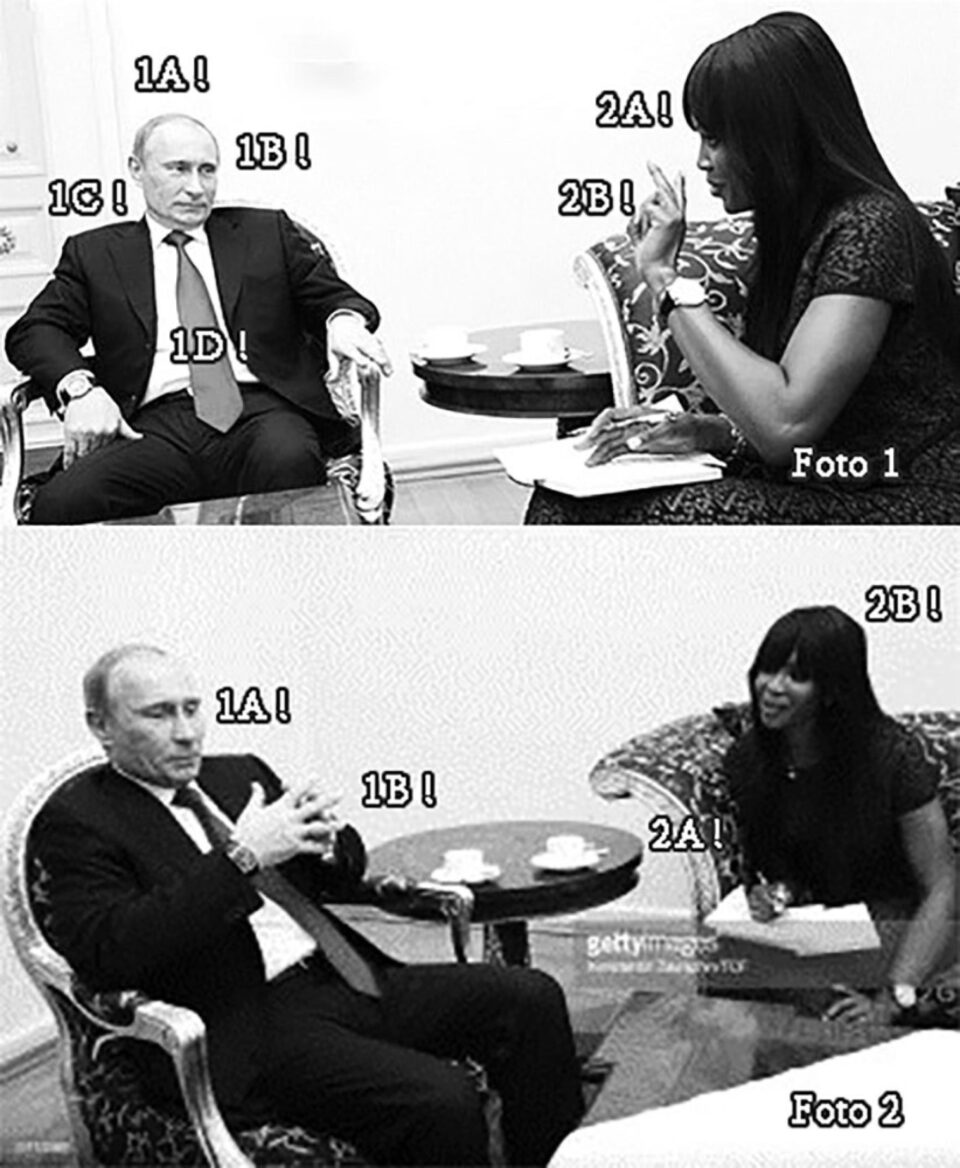 Limbajul nonverbal la Vladimir Putin și Naomi Campbell