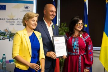 Directorul BRCT Suceava, Cezar Grozavu, alături de reprezentantele autorităților din Ucraina