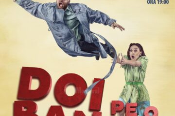Spectacolul „Doi pe o bancă”, cu Mihai Bendeac și Ilona Brezoianu, pe scena Casei de Cultură a Sindicatelor Suceava