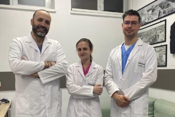 Dr. Mihai Crețeanu Jr. , dr. rezident Alexandra Husar și dr. Cătălin Lulciuc Foto FB Radiologie Intervențională Suceava