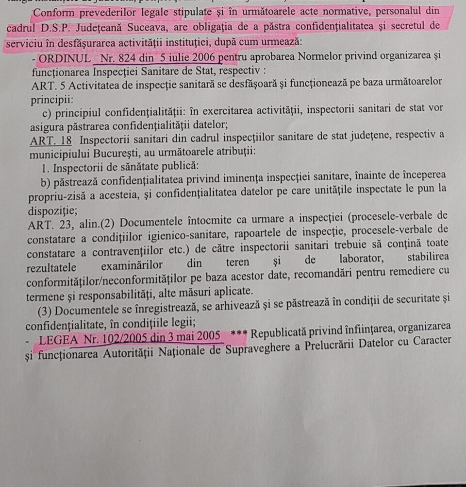 Sănătatea Publică ține la secret numele firmelor sancționate pentru nereguli care afectează sănătatea și viața oamenilor