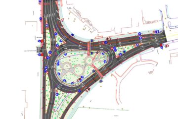 Sensul giratoriu de la intersecția Calea Obcinilor cu bulevardul principal