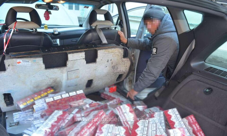 Mașina era burdușită cu țigări de contrabandă