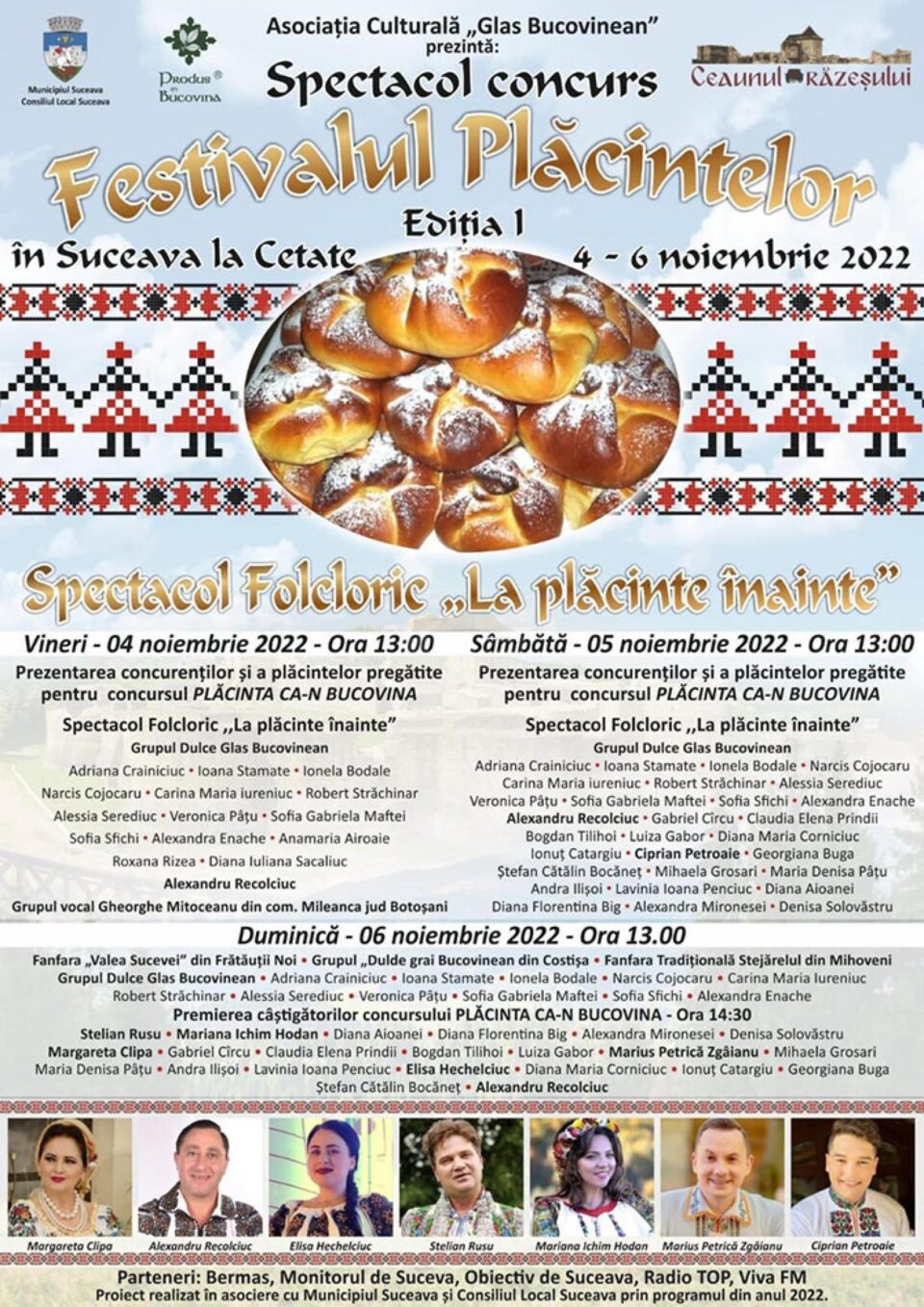 „Festivalul plăcintelor”, de vineri până duminică, pe platoul Cetății de Scaun Suceava „Festivalul plăcintelor”, de vineri până duminică, pe platoul Cetății de Scaun Suceava
