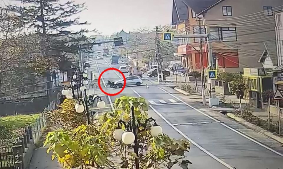 Momentul impactului de la Dumbrăveni