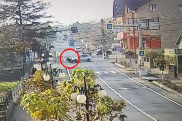 Momentul impactului de la Dumbrăveni
