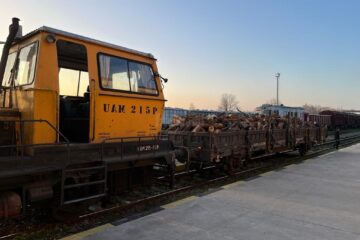 Drezina transporta peste 9 mc lemn
