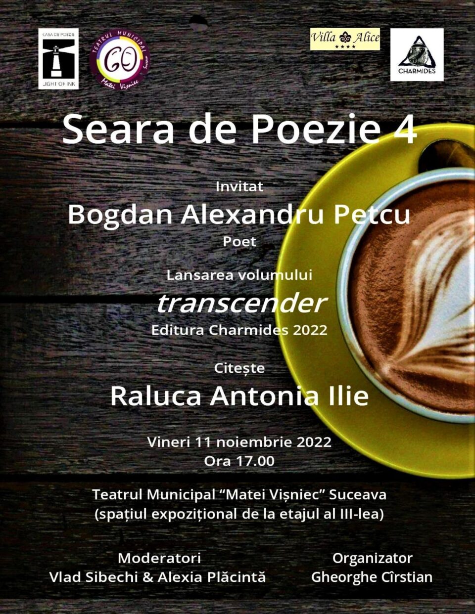 Poetul Bogdan Alexandru Petcu, invitat vineri la o Seară de Poezie