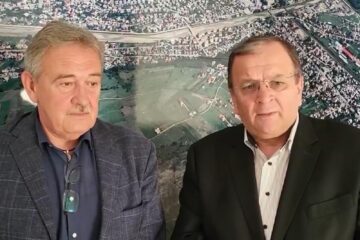 Primarul din Gura Humorului, Marius Ursaciuc, și președintele CJ Suceava, Gheorghe Flutur