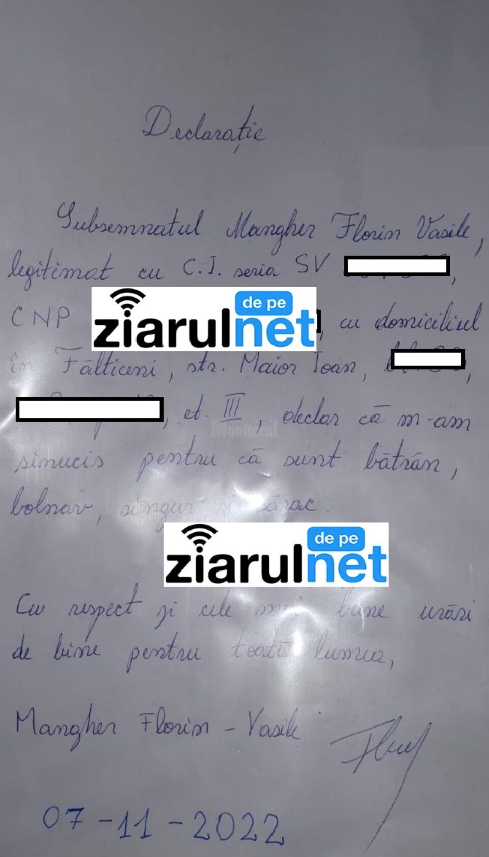 Scrisoarea bărbatului