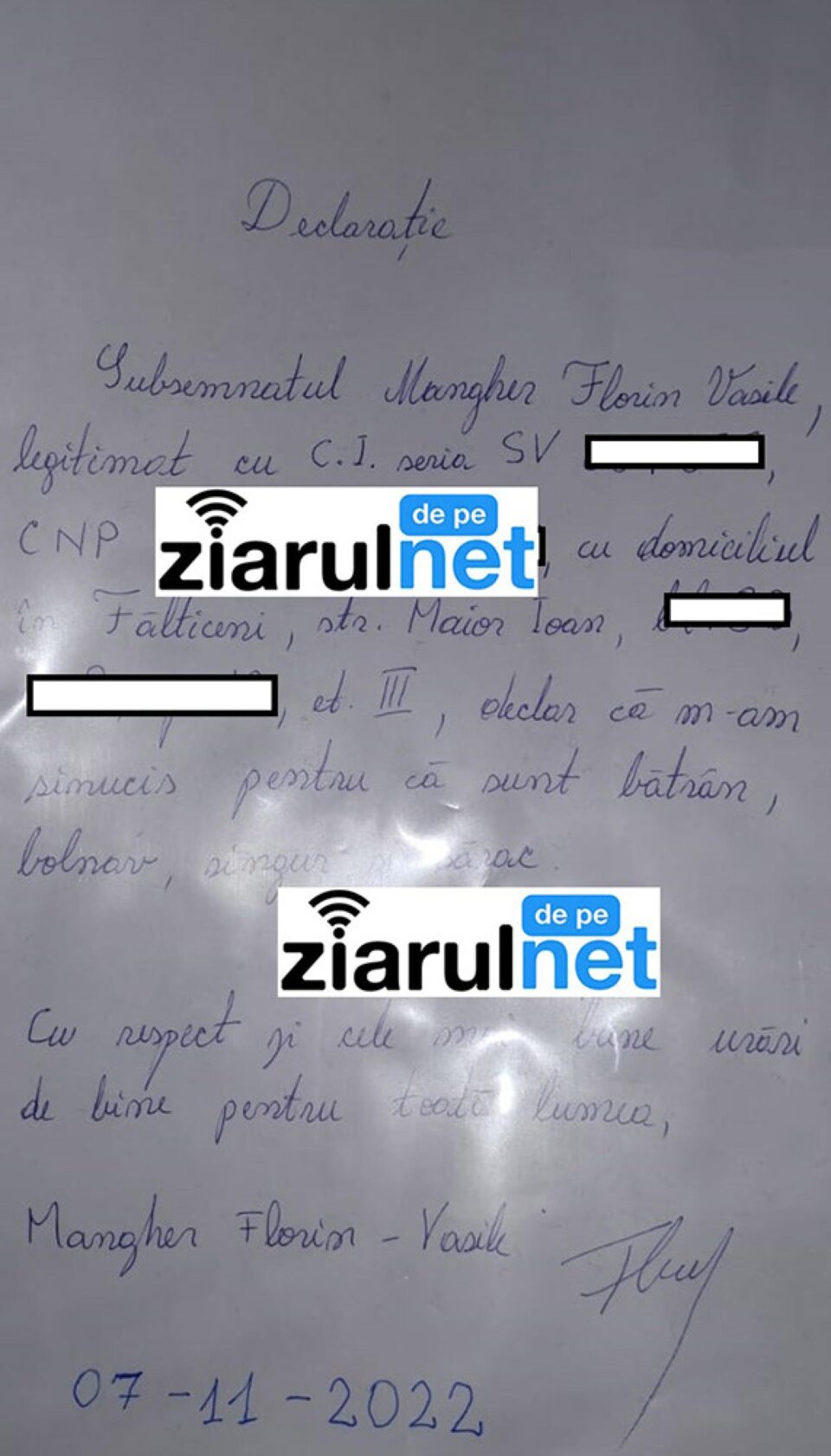 Scrisoarea bărbatului