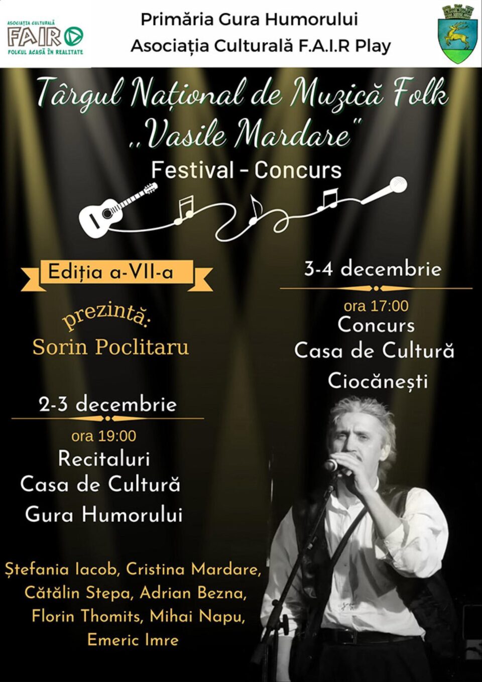 Recitaluri în cadrul Târgului Național de Muzică Folk „Vasile Mardare”, la Gura Humorului Recitaluri în cadrul Târgului Național de Muzică Folk „Vasile Mardare”, la Gura Humorului