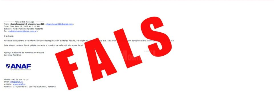 Așa arată mesajele false trimise în numele ANAF