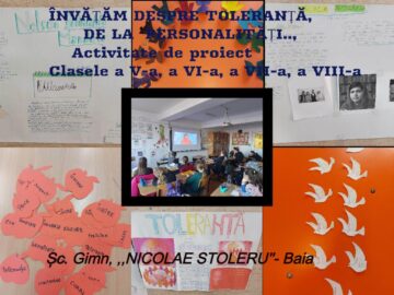 Ziua Internațională a Toleranței, marcată de elevii Școlii Gimnaziale „Nicolae Stoleru” Baia