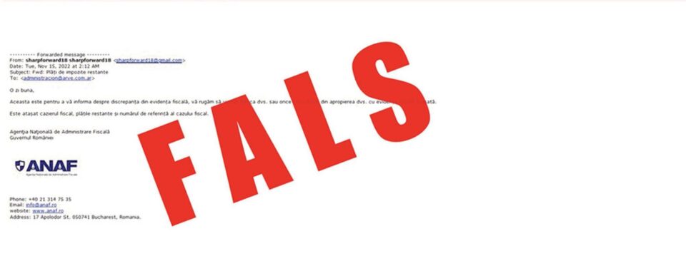 Așa arată mesajele false trimise în numele ANAF
