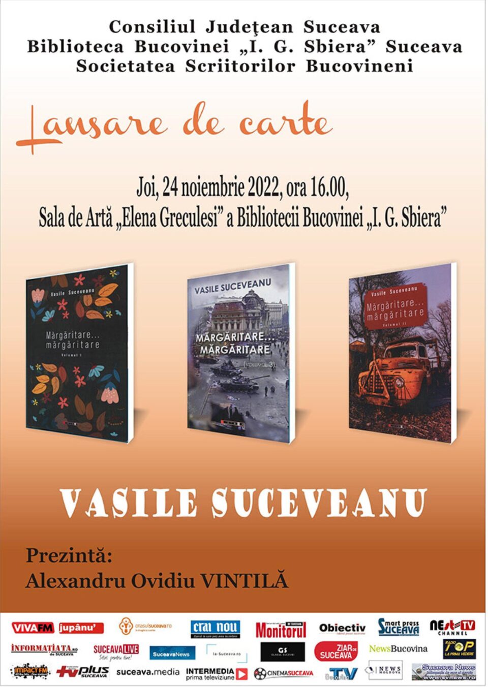Lansare de carte, joi, la Biblioteca Bucovinei