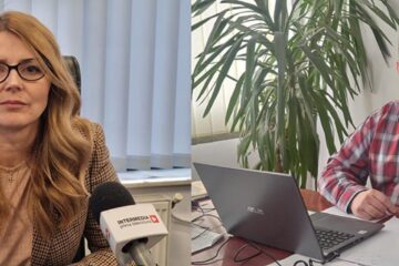 Directorul Direcției de Sănătate Publică Suceava, Daniela Odeh, și directorul executiv al Direcției Sanitar Veterinare și pentru Siguranța Alimentelor Suceava, doctorul Sorin Mihai Voloșeniuc