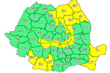 Cod galben de ninsori și viscol până luni seara